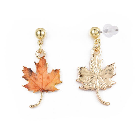 Pendientes hoja de arce otoño