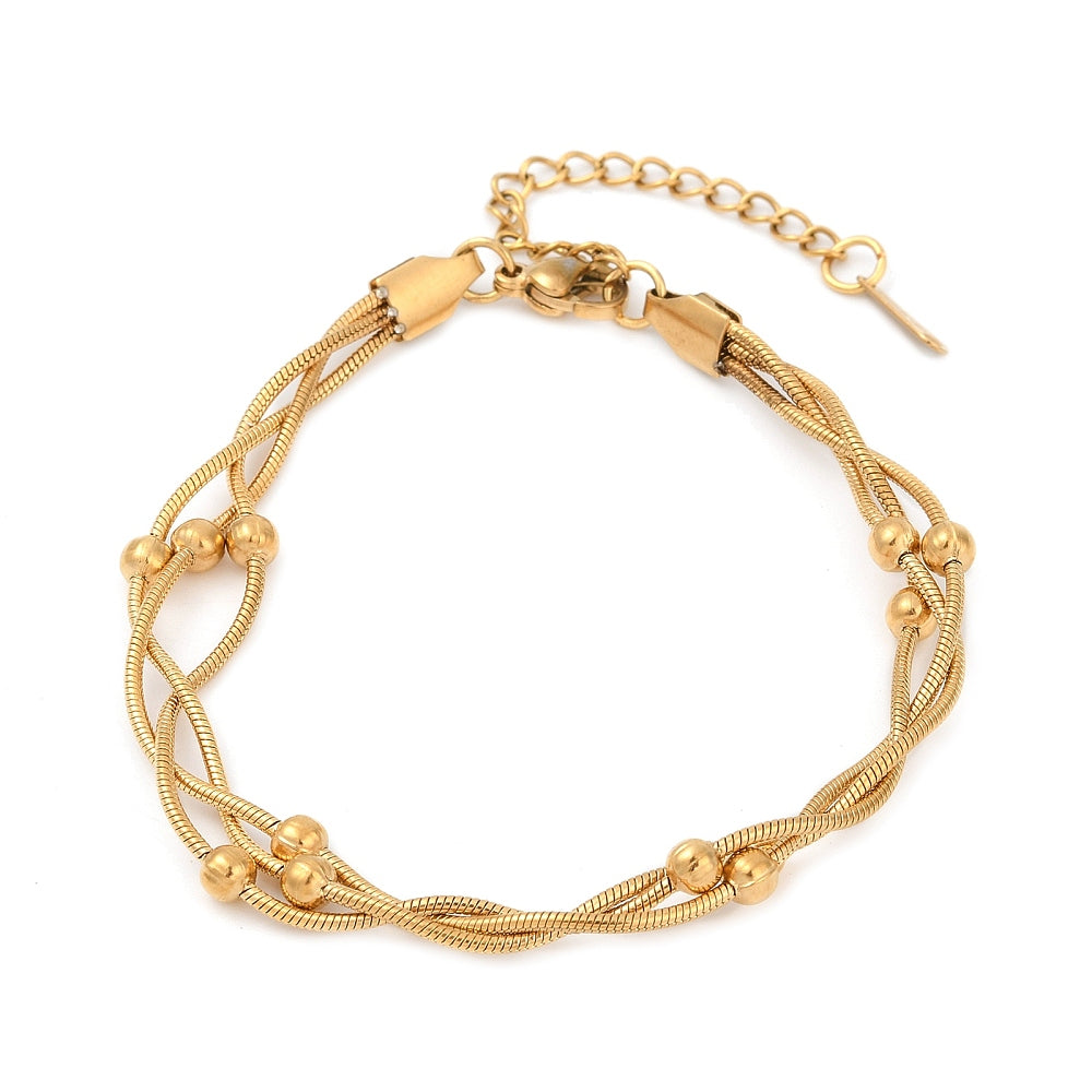 Pulsera entrecruzada dorada