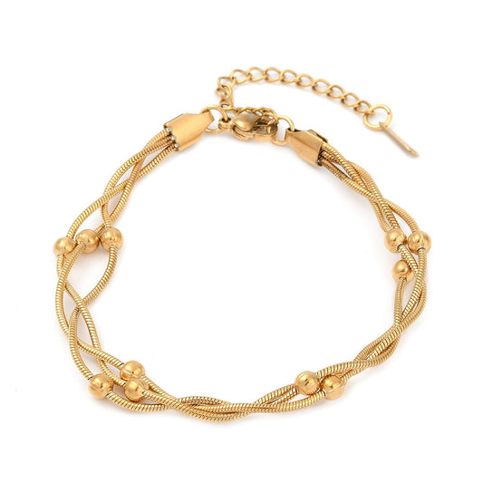 Pulsera entrecruzada dorada