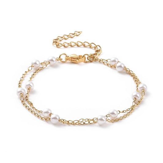 Pulsera doble de perlas