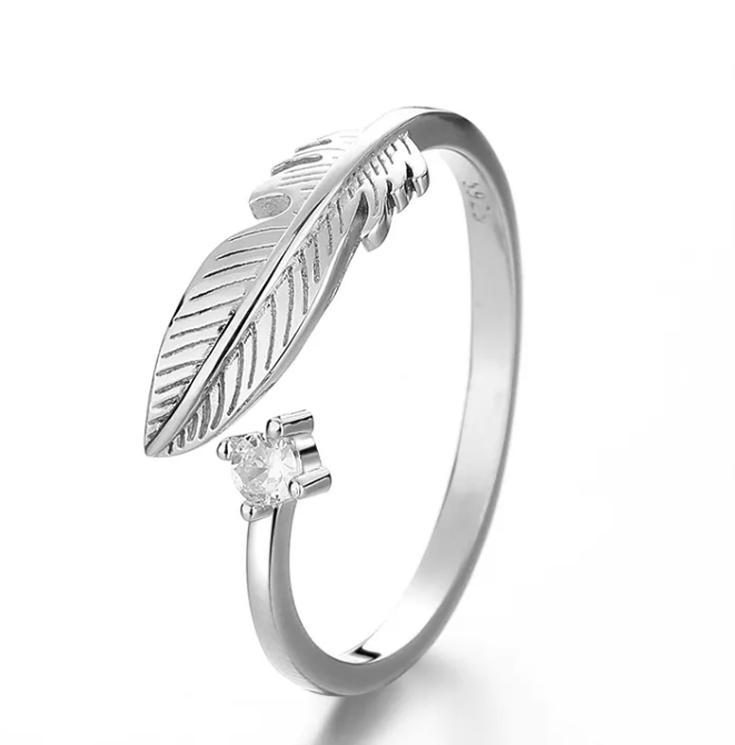 Anillo ajustable Silver Feather