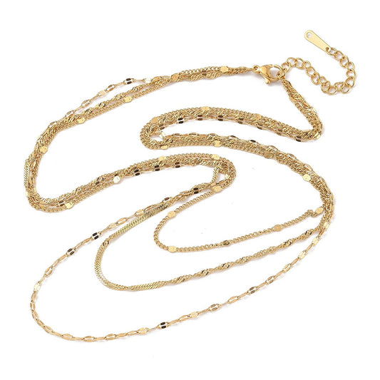 Cadena de 3 capas dorado