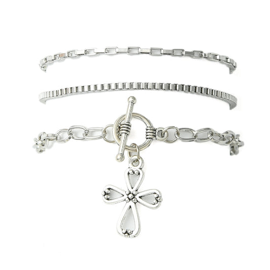 Juego de pulsera con cruz