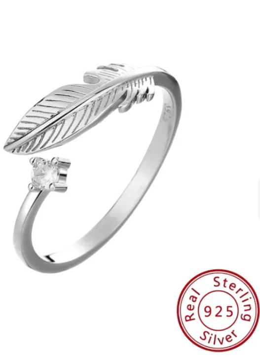 Anillo ajustable Silver Feather
