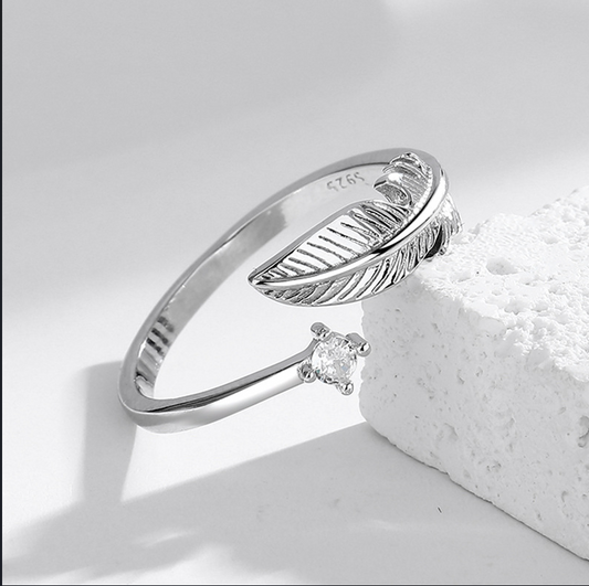 Anillo ajustable Silver Feather